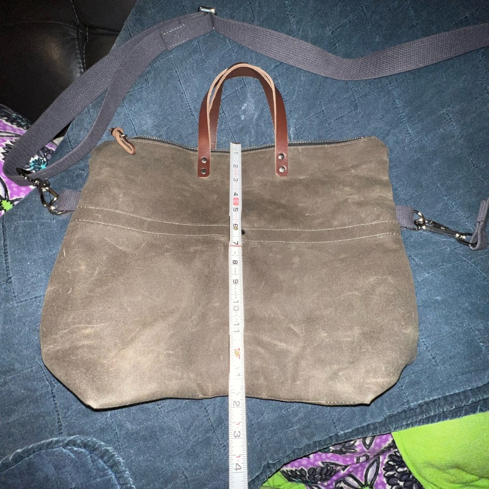 Stitch & Rivet Waxed Canvas Bag, Leather Handles Gem